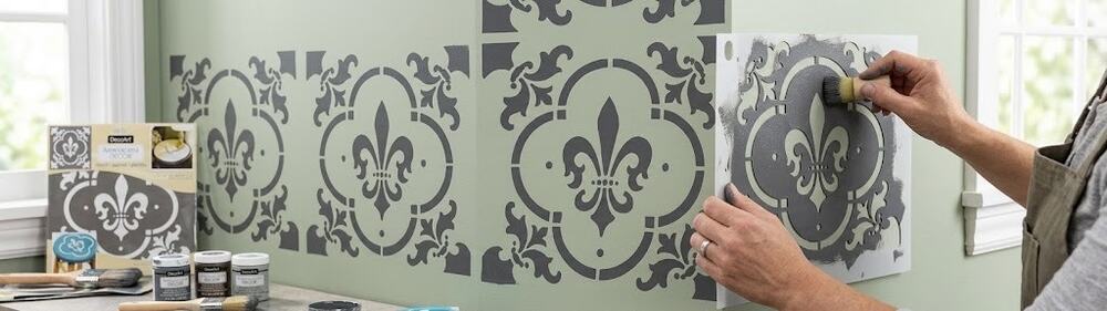 DecoArt Americana Decor Fleur De Lis Tile Furniture Stencil 12 X 12 DIY Craft